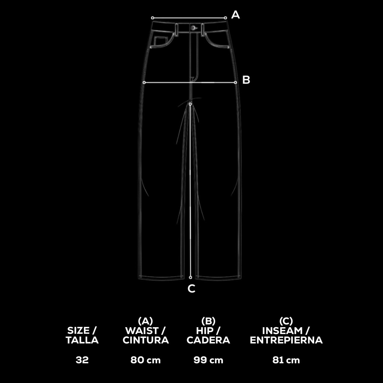 Gu&iacute;a de tallas Jean Chainsaw Man