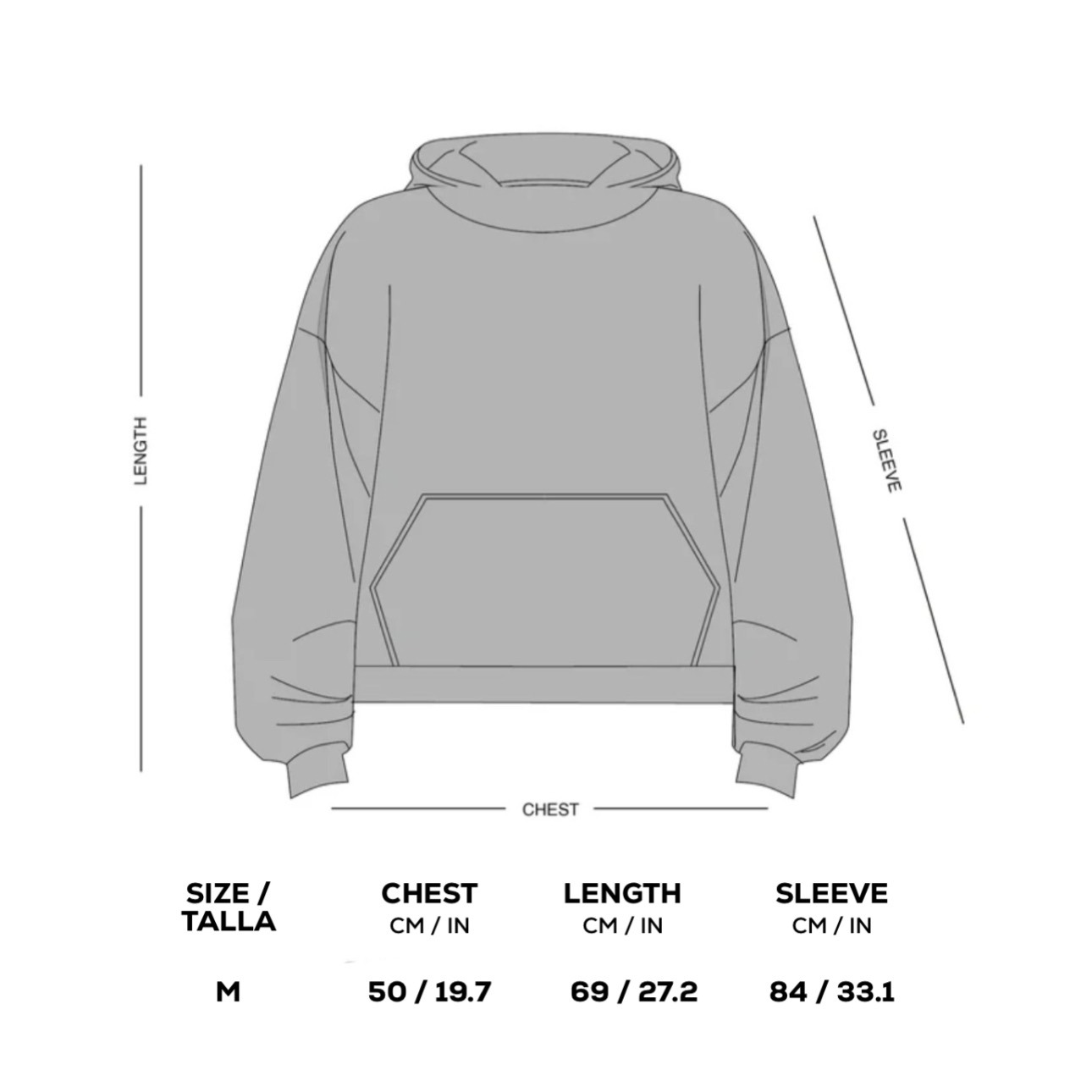 Gu&iacute;a de tallas Zoro Hoodie