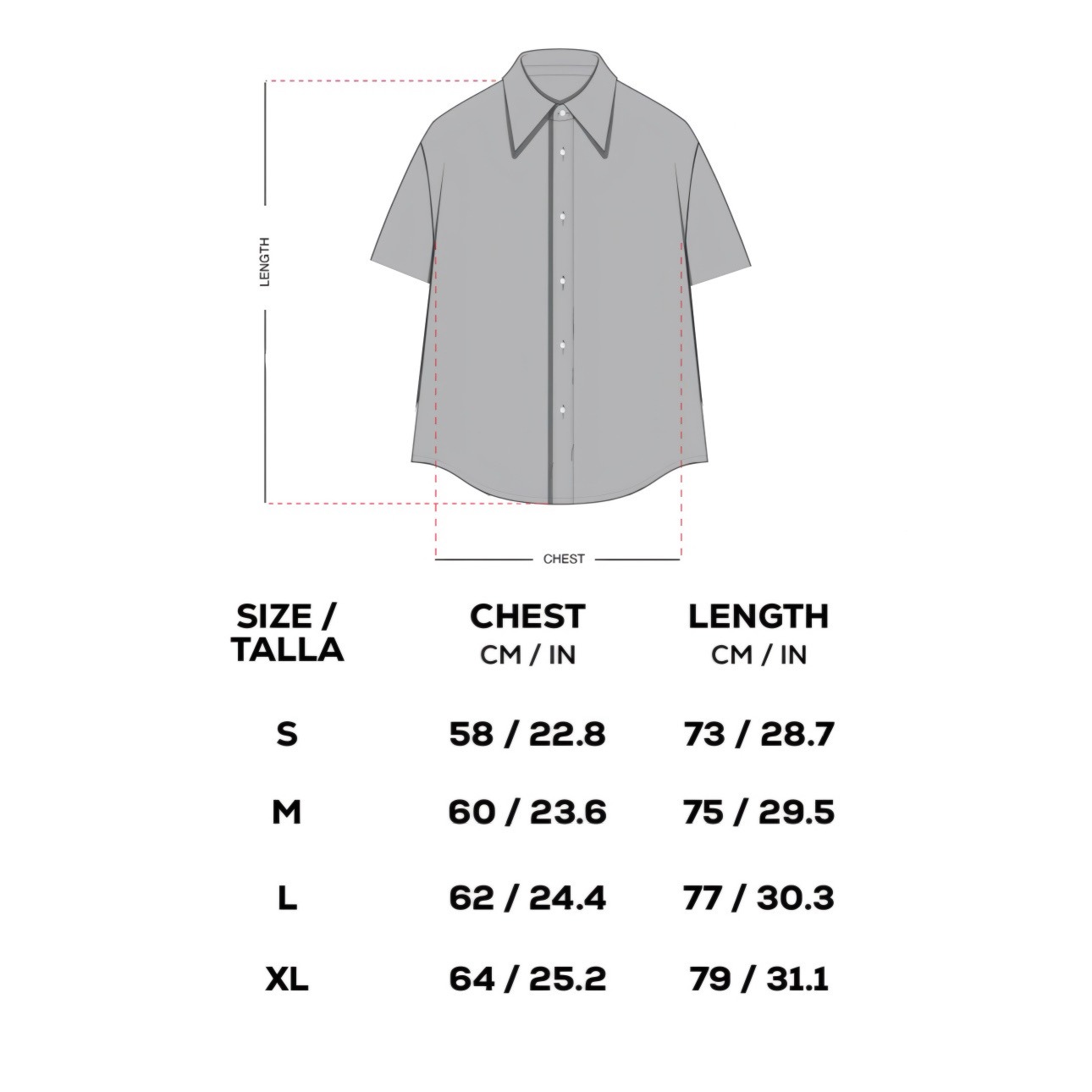 Gu&iacute;a de tallas Spider-Man Shirt
